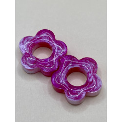Les Poppy Rose fushia marbré